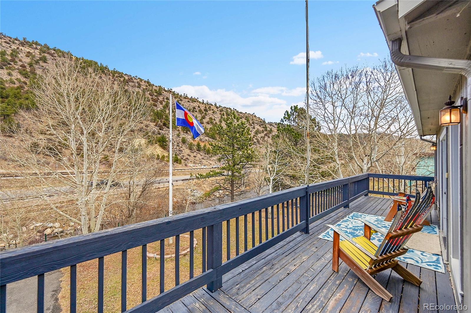 3645 Stanley Road Dumont, CO 80436 - Photo 29 of 40 a view of balcony with wooden floor and outdoor seating