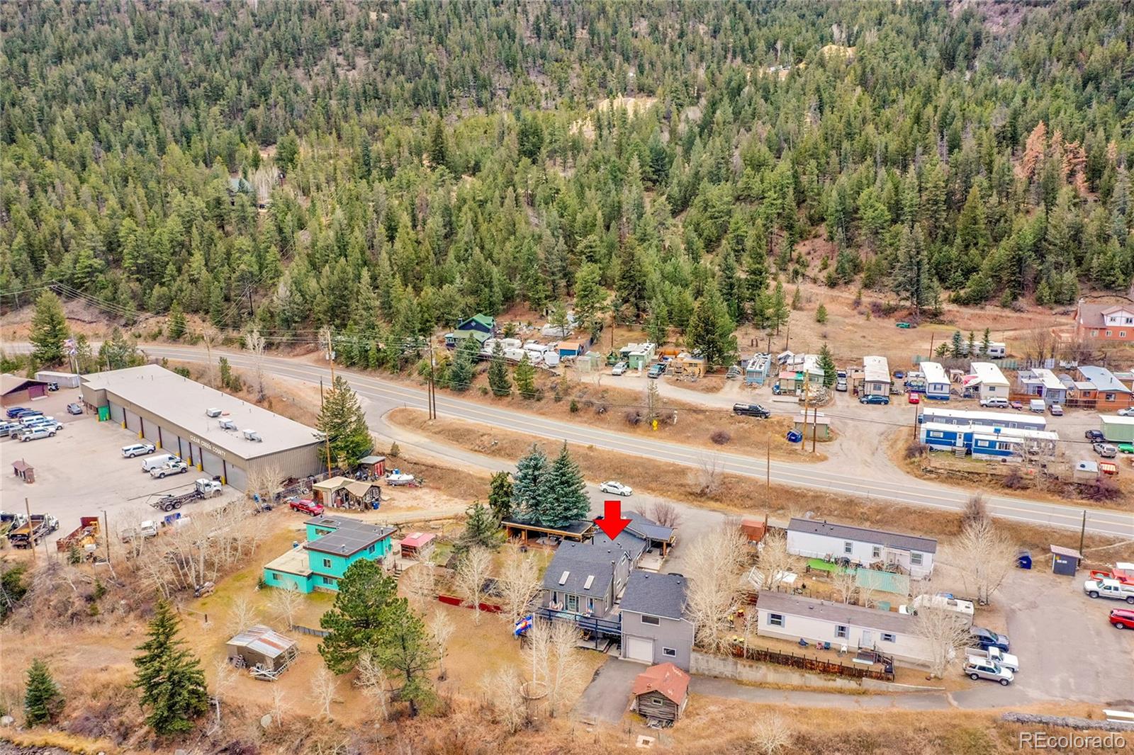 3645 Stanley Road Dumont, CO 80436 - Photo 37 of 39 an aerial view of residential houses with outdoor space