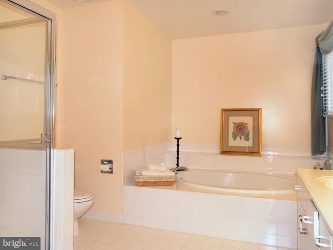11200 Center Post Court Reston, VA 20194 - Photo 19 of 30 a bathroom with a granite countertop sink and a toilet