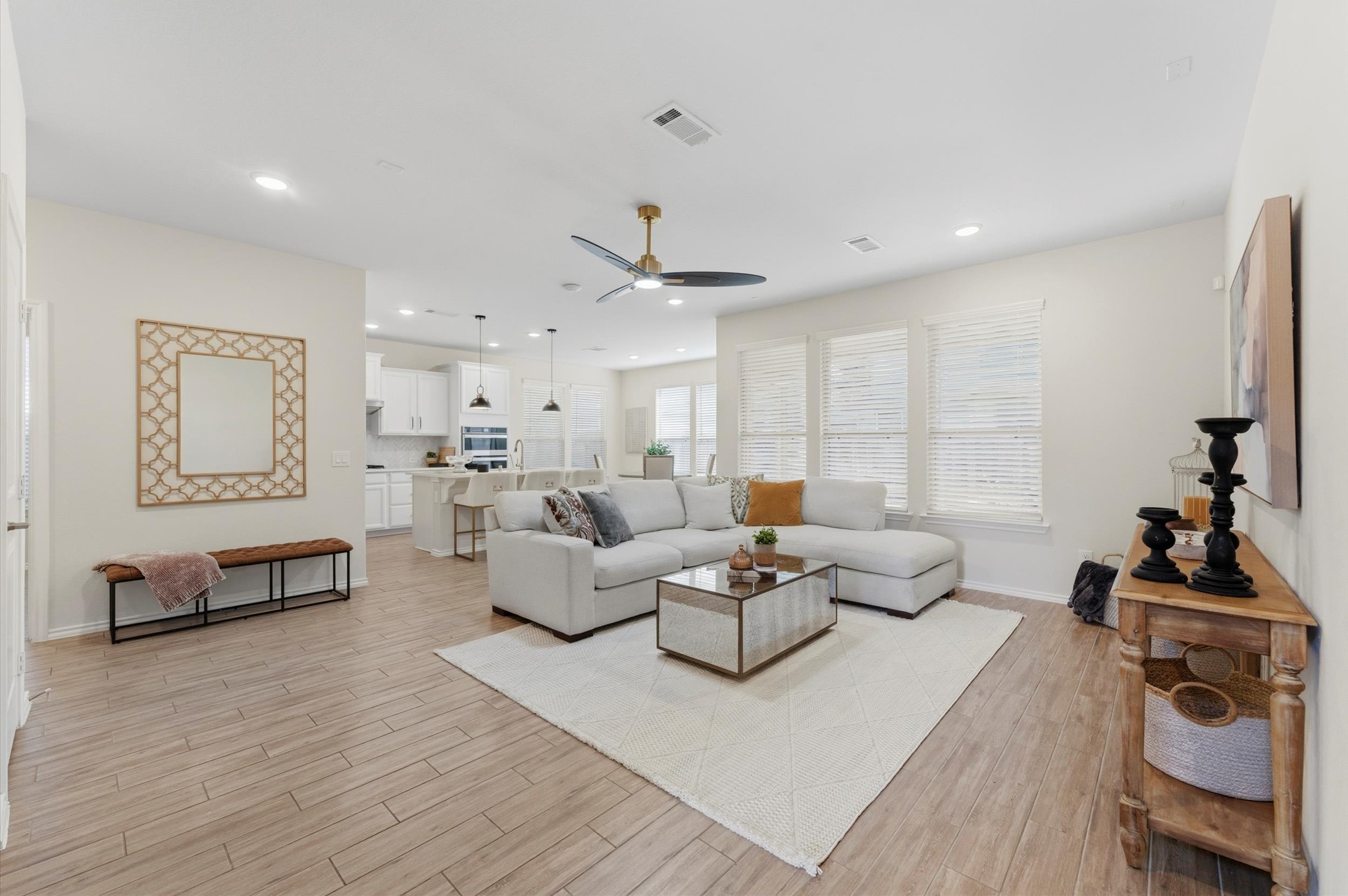 1822 Calabasas Way Houston, TX 77080 - Photo 6 of 32 a living room with furniture and a wooden floor