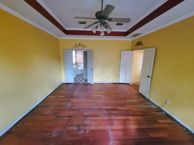 a big room with wooden floor