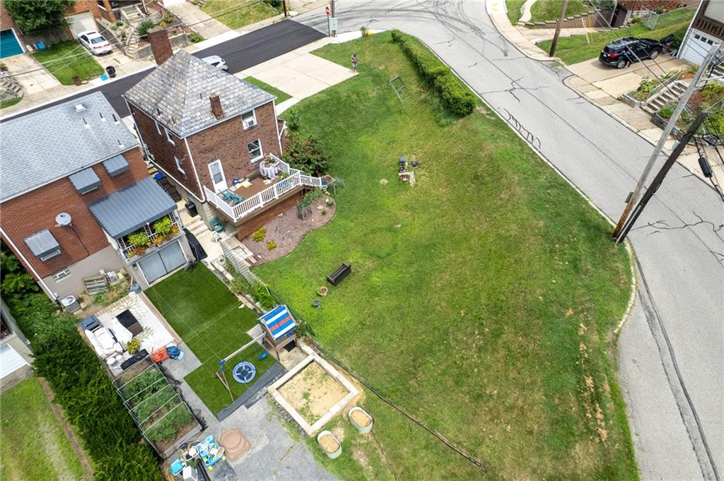 105 Kaplan Avenue Pittsburgh, PA 15227 - Photo 37 of 37 an aerial view of a house with a garden and swimming pool