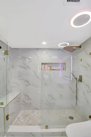 a view of a building with an outdoor space