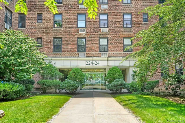 a front view of a building