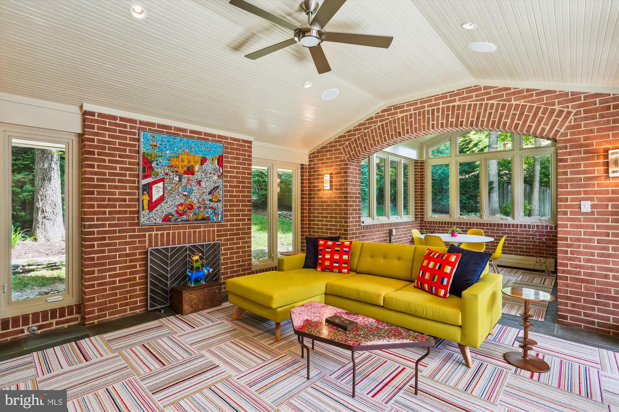 9517 Starmont Road Bethesda, MD 20817 - Photo 23 of 65 Spacious Heated Sunroom with Brick Walls