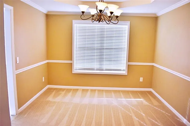 a view of a room with a window