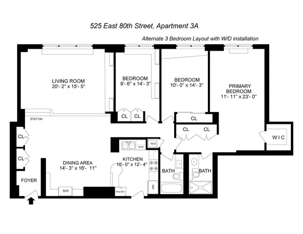 $1,995,000 | 525 East 80th Street, Unit 3A | Upper East Side