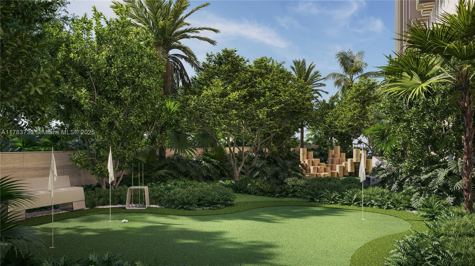 1837 Northeast 4th Avenue, Unit 2203 Miami, FL 33132 - Photo 14 of 18 a garden view with a fountain