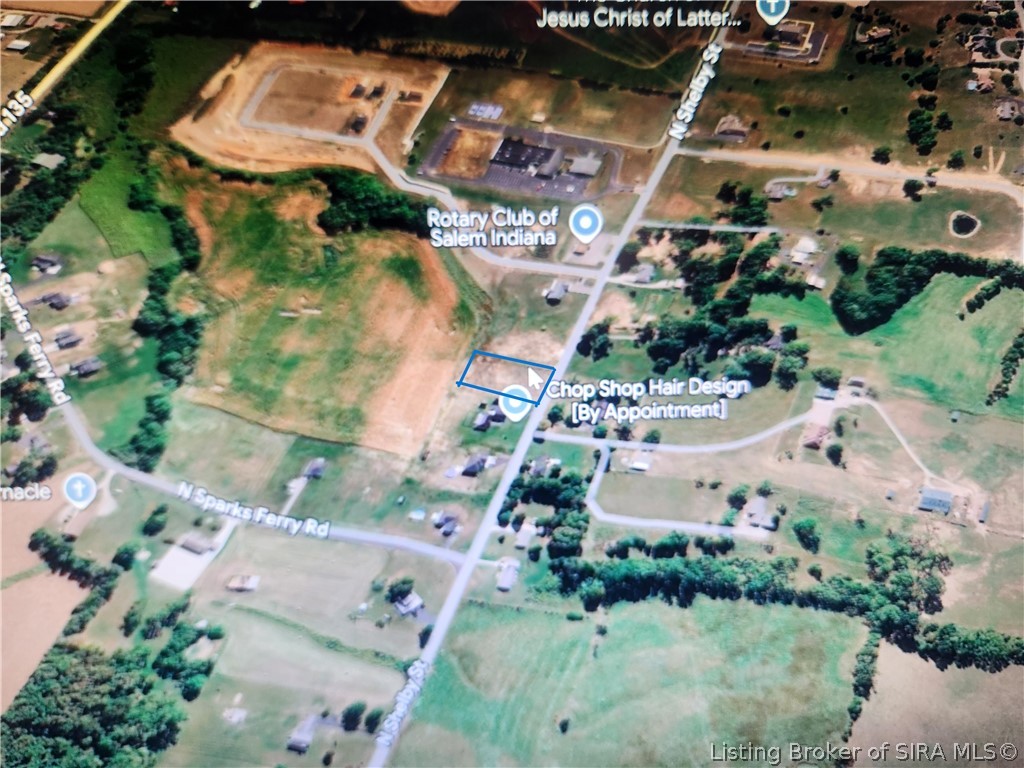 South Side Sparks Ferry Road Salem, IN 47167 - Photo 3 of 3 Lot is outlined in Blue/Approximate Lot lines