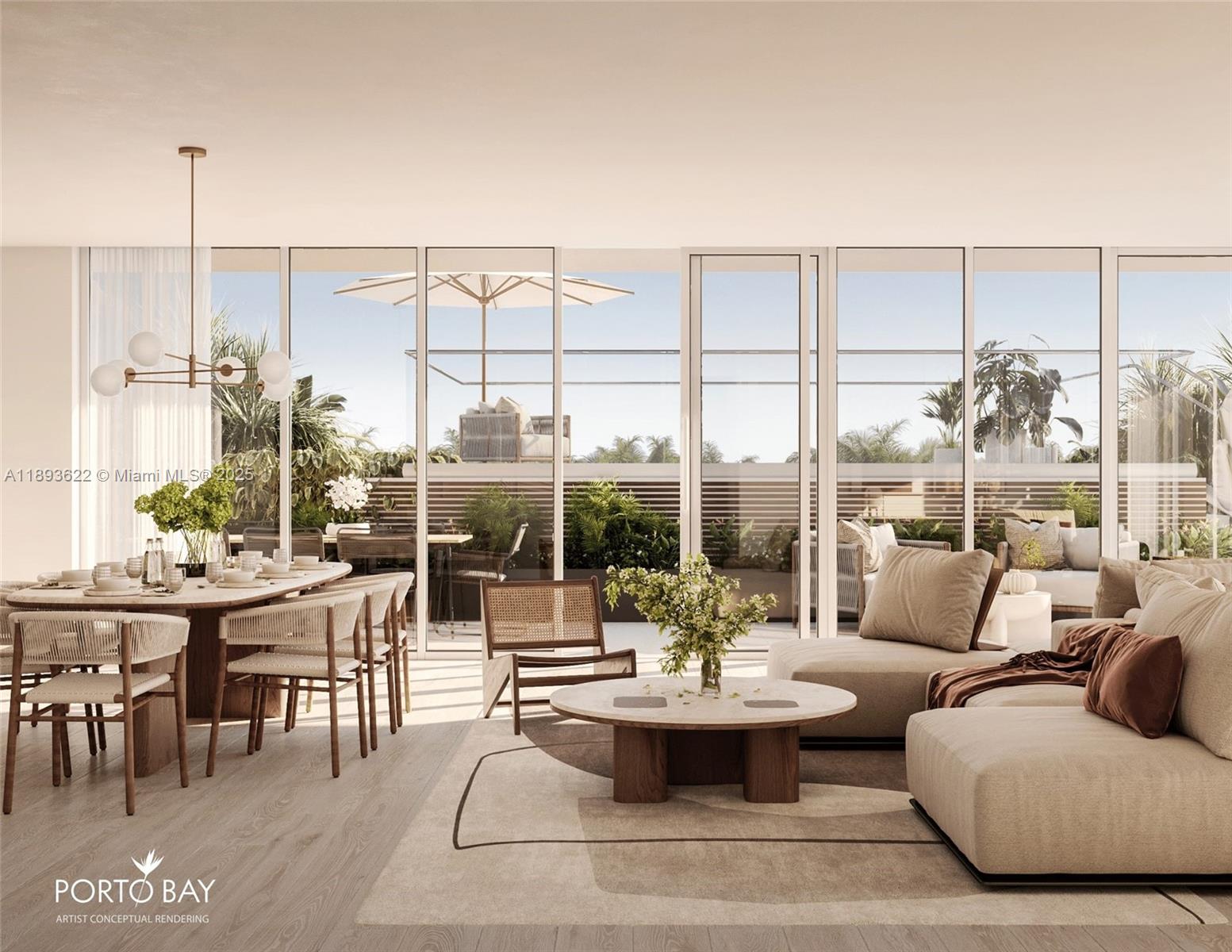 1130 100th Street, Unit 3C Bay Harbor Islands, FL 33154 - Photo 4 of 12 a living room with furniture and a large window