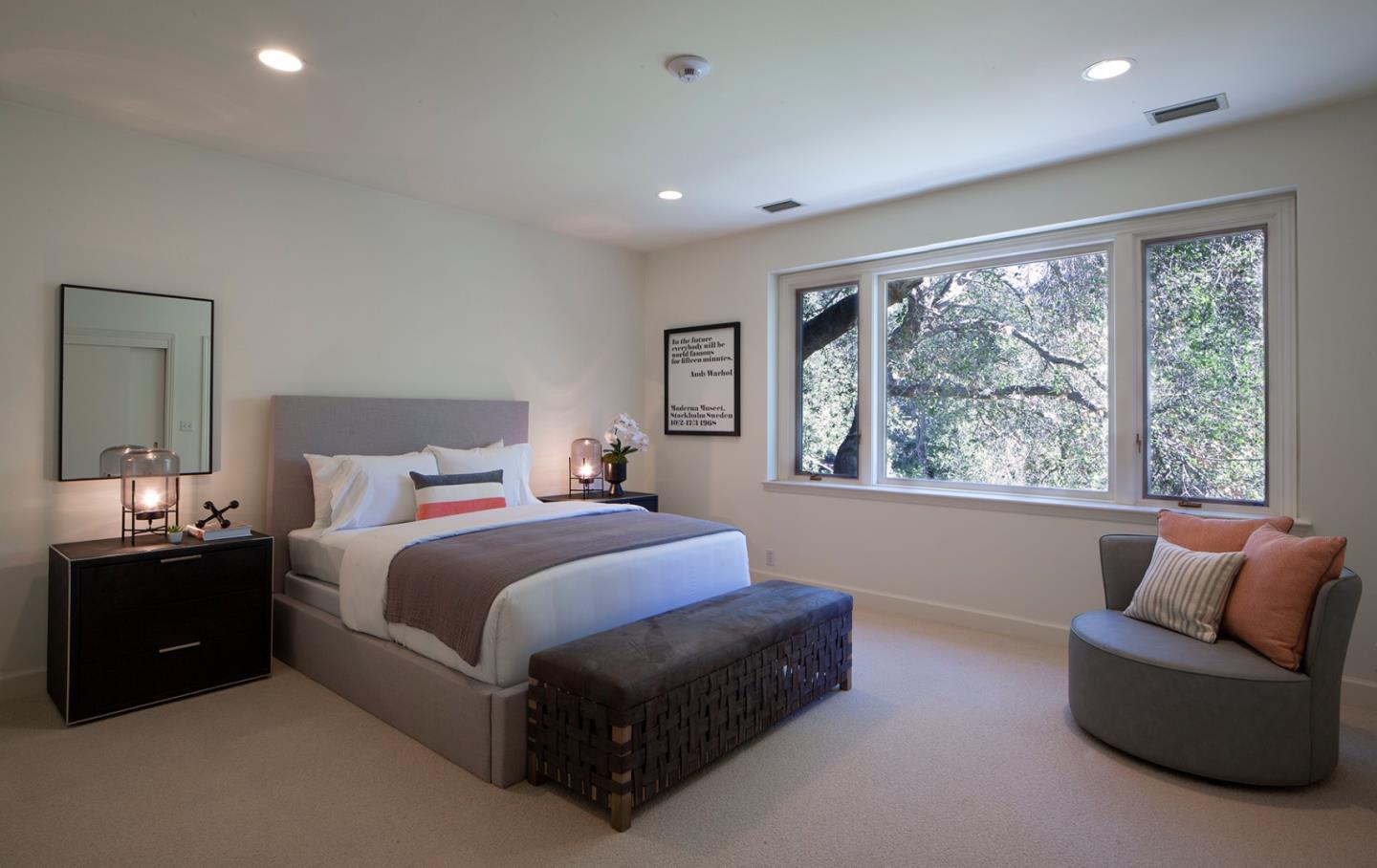 191 Britton Avenue Atherton, CA 94027 - Photo 16 of 23 a bedroom with a bed and a couch