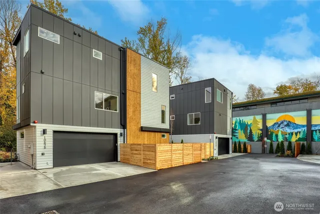 a backyard of a house with lots of green space