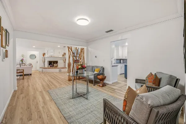 a living room with furniture and a couch