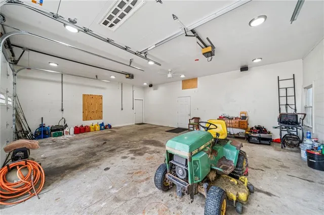 a view of a golf course with a garden