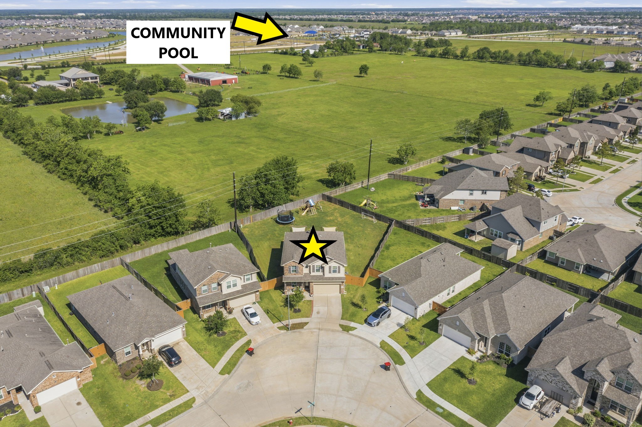 2401 Abbot Brk Drive Rosharon, TX 77583 - Photo 45 of 50 Another view of your incredible lot. The community pool with all of its wonderful features is very close by. See the community video online of all the amazing Sierra Vista amenities.