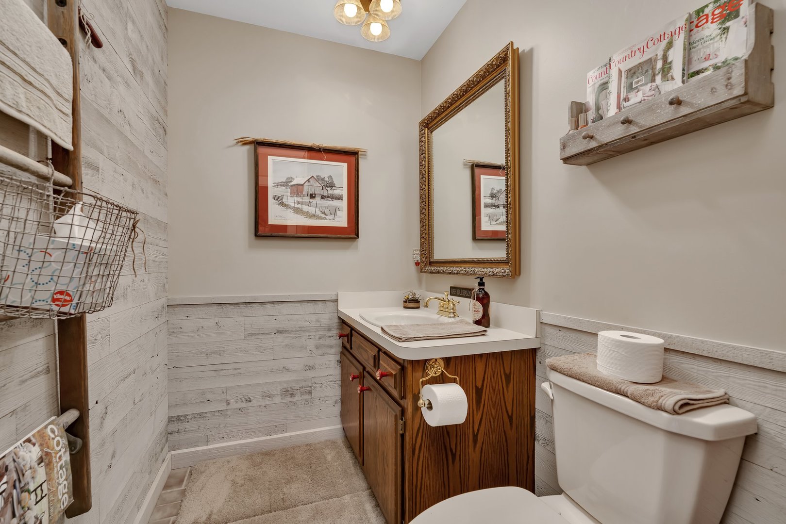 727 South Raven Road Shorewood, IL 60404 - Photo 7 of 36 a bathroom with a sink a toilet and mirror