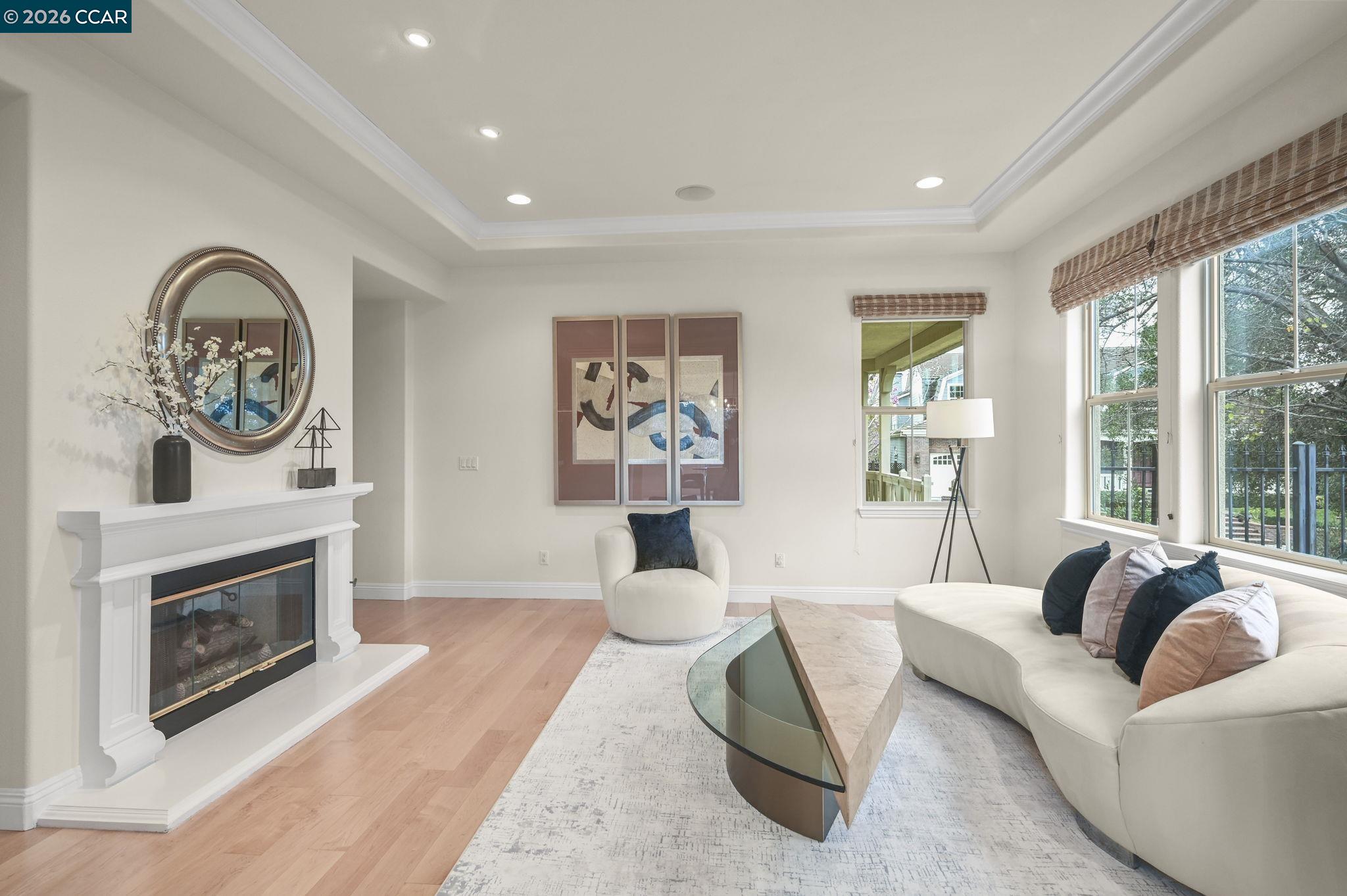 135 Diablo Ranch Court Danville, CA 94506 - Photo 17 of 60 a living room with furniture a front door and a fireplace