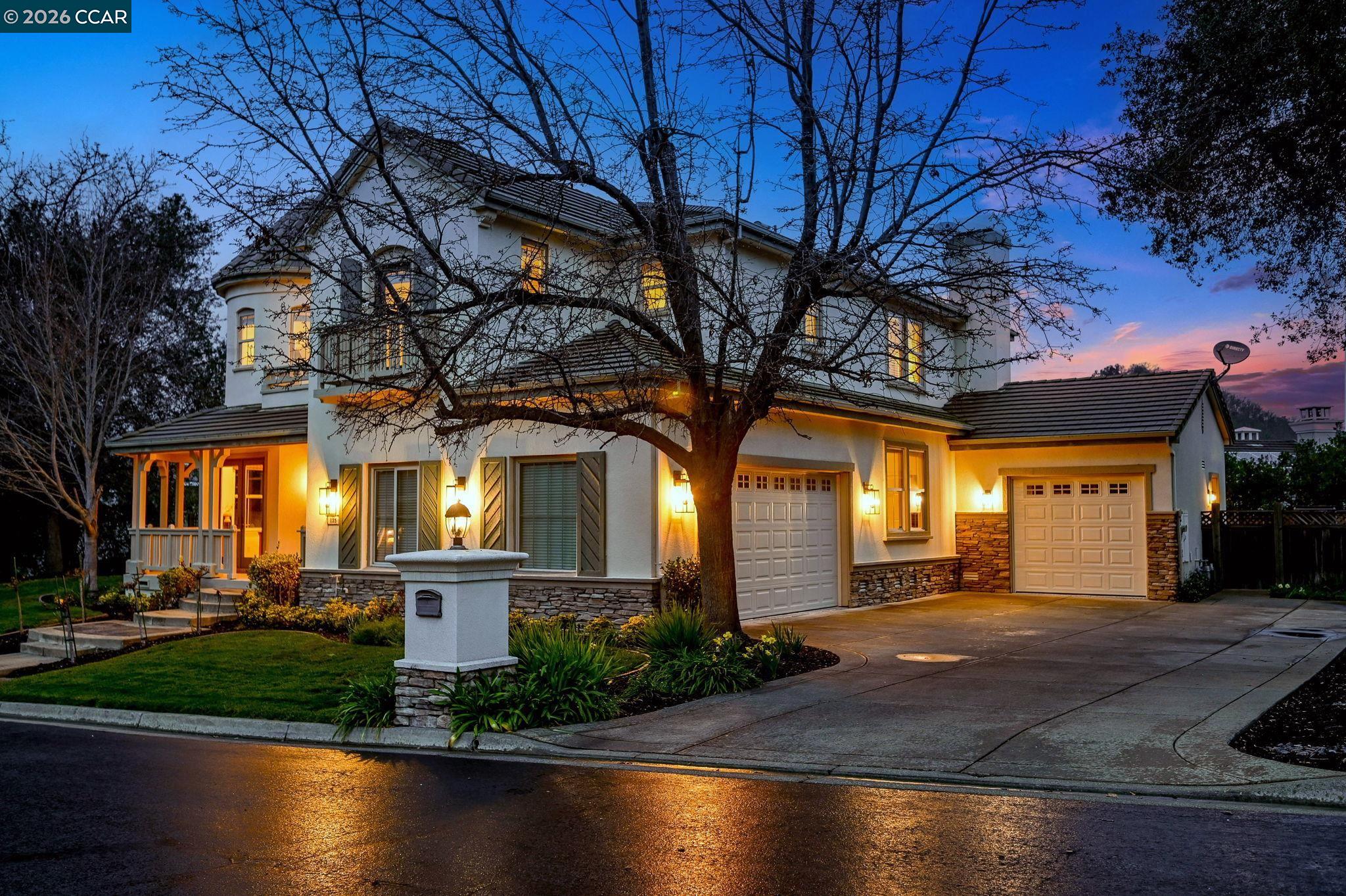 135 Diablo Ranch Court Danville, CA 94506 - Photo 3 of 60 a front view of a house with a yard and lake view