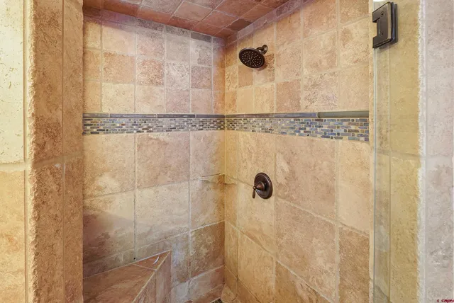 a bathroom with a shower