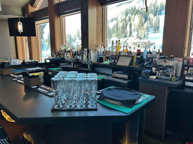 a living room with large window