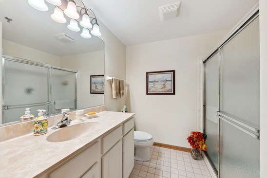 1705 Pavilion Way, Unit 504 Park Ridge, IL 60068 - Photo 13 of 15 a bathroom with a sink vanity granite and toilet