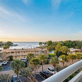 a view of a city from a balcony