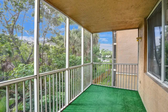 a view of a city from a balcony