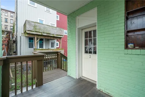 a view of a house with a balcony