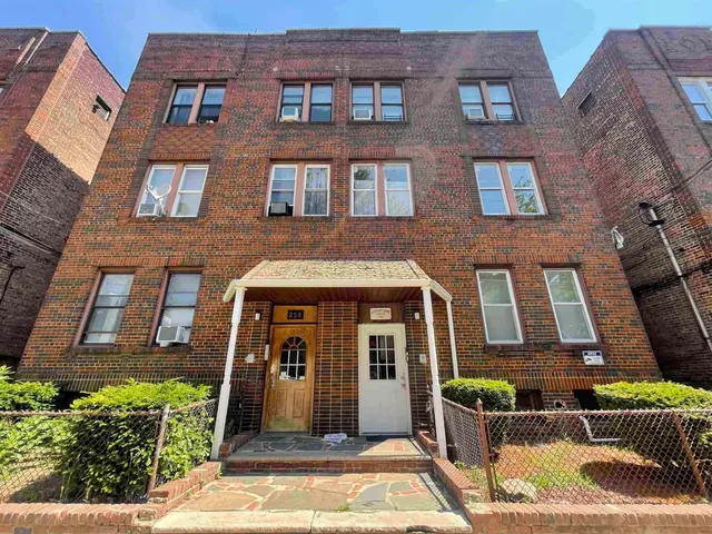 a front view of a building