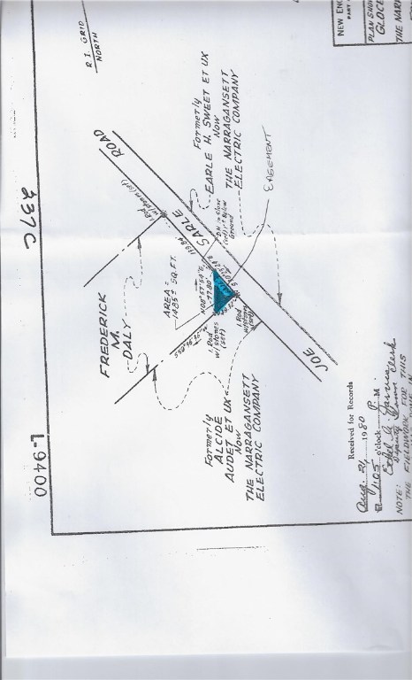 SURVEY MAP SHOWING EASEMENT TO NARRAGANSETT​​‌​​​​‌​​‌‌​‌‌​​‌​​​​‌​​​‌‌​‌‌‌ ELECTRIC