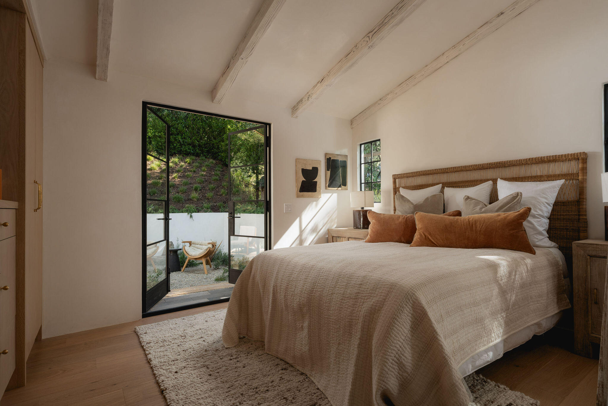 159 Loureyro Road Montecito, CA 93108 - Photo 11 of 21 Primary Bedroom w/ steel doors