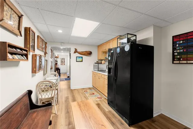 a bedroom with a workspace