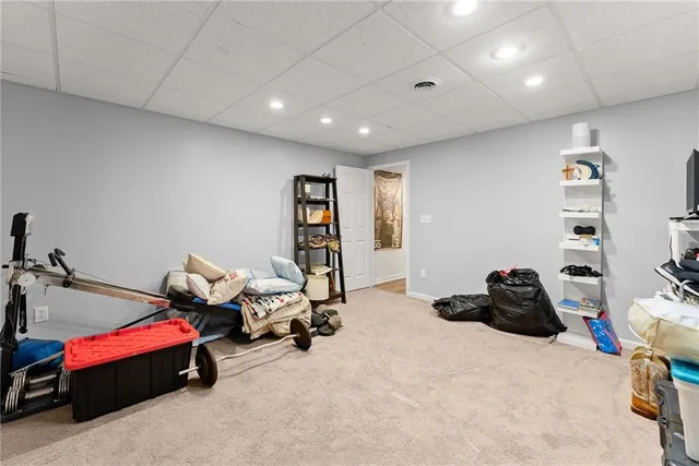 a storage room with washer and dryer