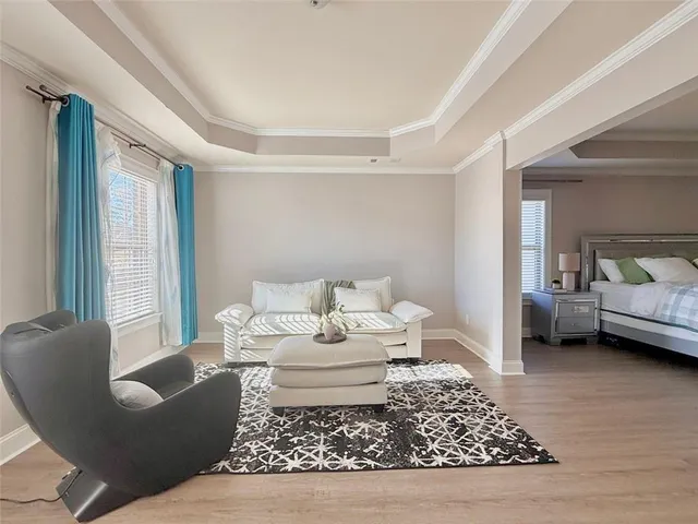 a living room with furniture and a couch