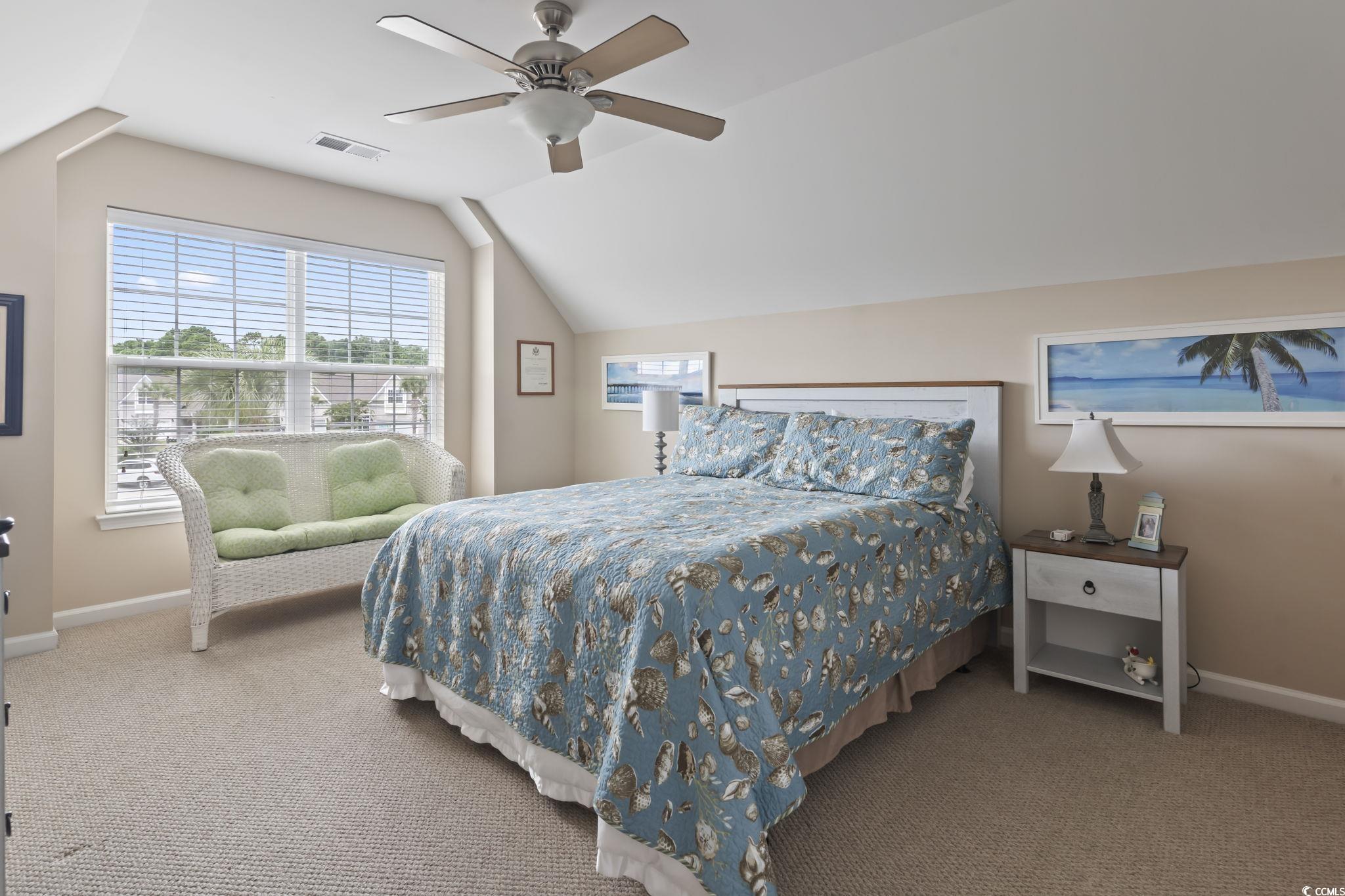 5060 Prato Loop Myrtle Beach, SC 29579 - Photo 27 of 40 Bedroom with ceiling fan, carpet floors, and vault