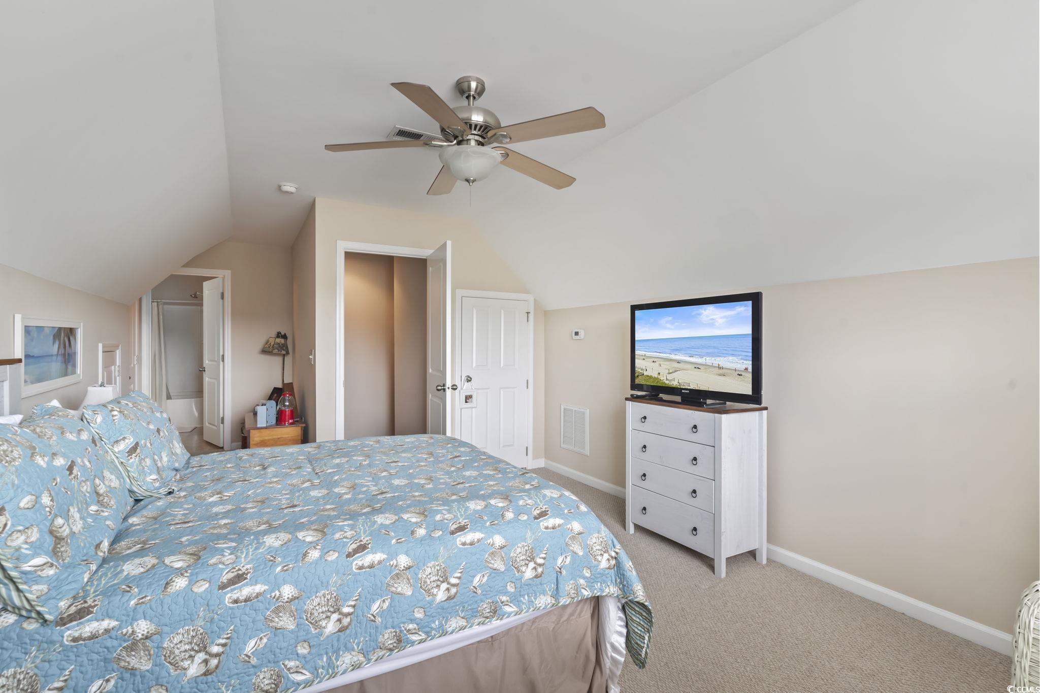5060 Prato Loop Myrtle Beach, SC 29579 - Photo 28 of 40 Bedroom with ceiling fan, light colored carpet, an