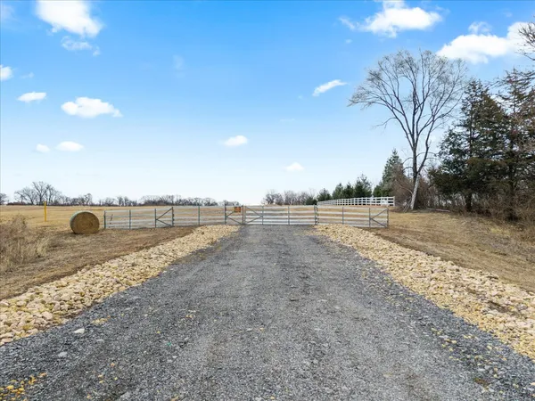 a view of a dry yard with wooden fence