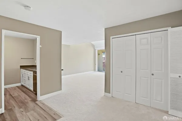 a close view of closet