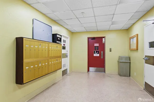 a view of a building with a street