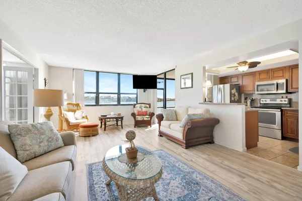 a living room with furniture and a couch