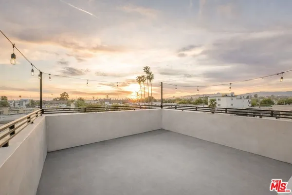 a view of terrace and city view