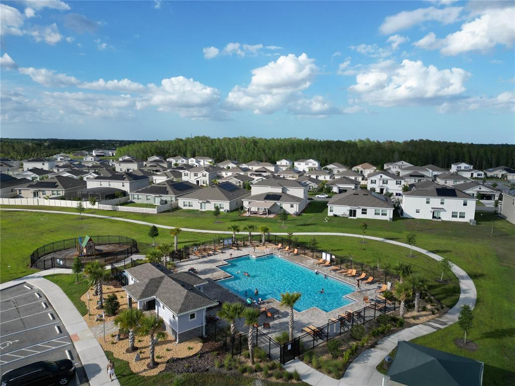 4190 Bull Street St. Cloud, FL 34772 - Photo 94 of 98 an aerial view of a house with a garden and lake view