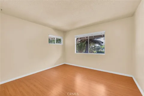 an empty room with a workspace