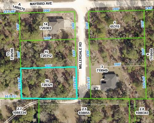 16 Millerdale Road Weeki Wachee, FL 34613 - Photo 1 of 1 Aerial Image from GIS Mapping