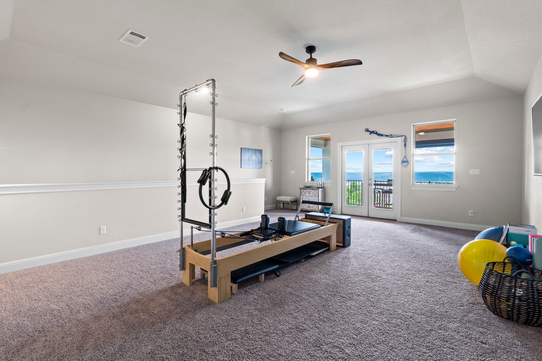 1329 Siena Sunset Road Leander, TX 78641 - Photo 26 of 33 Game room on second level opens onto the upper balcony. Currently being used for private Pilates consults. It also serves as a fifth bedroom with its own ensuite bathroom and walk-in closet.