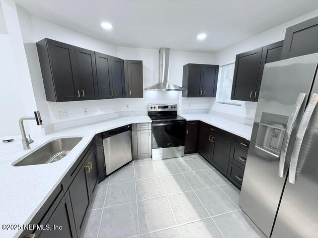 2160 Rothbury Drive Jacksonville, FL 32221 - Photo 4 of 38 a kitchen with stainless steel appliances granite countertop a sink stove and refrigerator