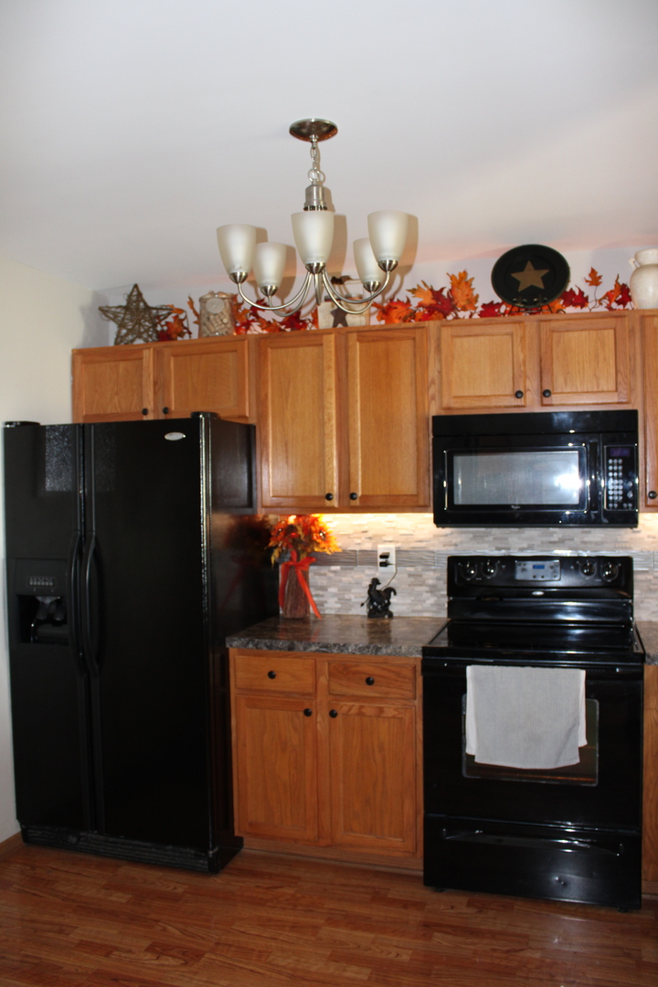 245 Rollin Road, Unit D Somonauk, IL 60552 - Photo 8 of 29 a kitchen with stainless steel appliances granite countertop a stove and a refrigerator