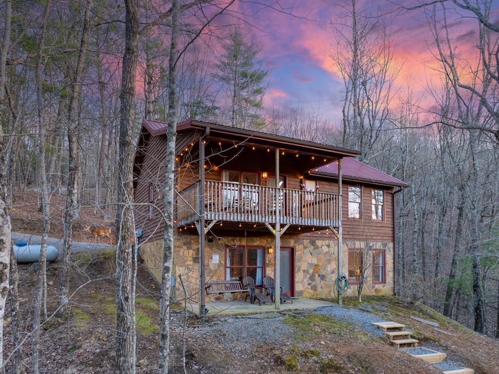 180 Green Ridge Road Blue Ridge, GA 30513 - Photo 22 of 83 a front view of a house with garden
