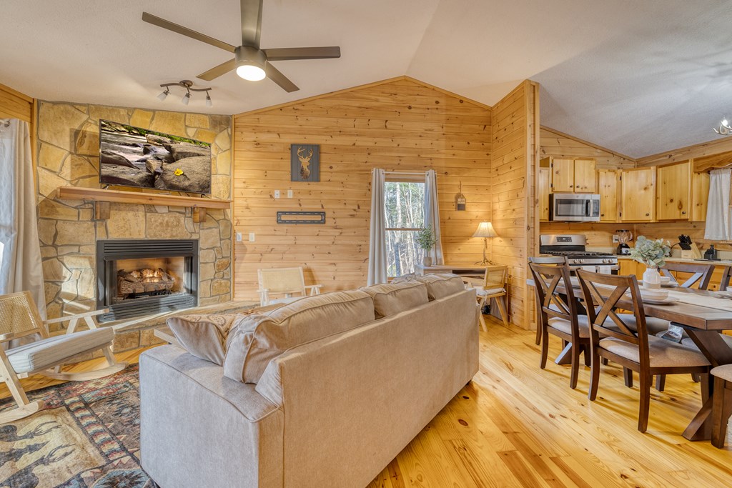 180 Green Ridge Road Blue Ridge, GA 30513 - Photo 4 of 83 a living room with furniture and a fireplace