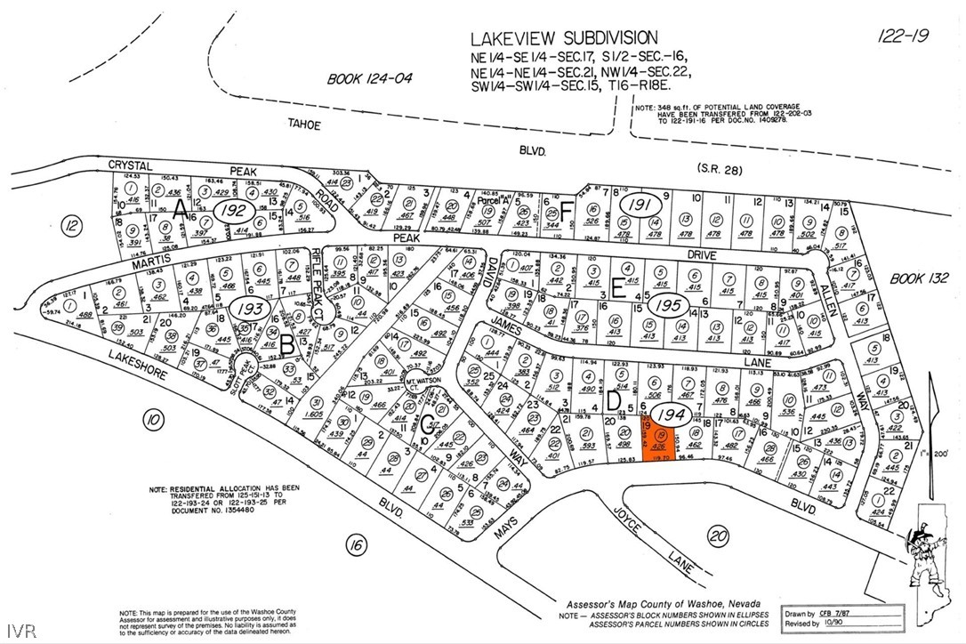 720 Mays Boulevard Incline Village, NV 89451 - Photo 4 of 14 Plat Map Lakeview Subdivision